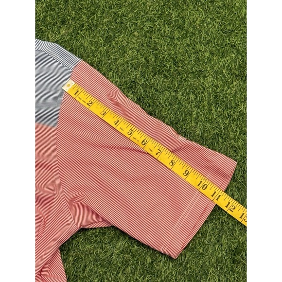 Footjoy Polo Shirt Mens XL Red Blue Striped Golf Stretch Casual Preppy FJ - Picture 12 of 13